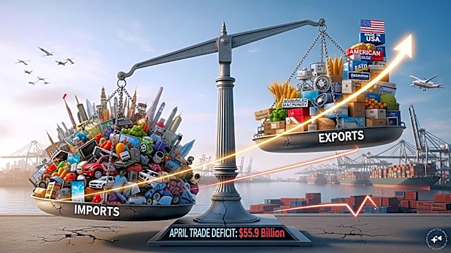 US trade deficit narrows in April to $56 billion as record exports offset strong imports