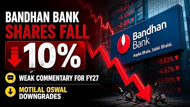 Bandhan Bank shares fall 10% on RoA guidance cut after Q1, Motilal Oswal downgrade