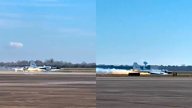 NASA plane touches down without landing gear, flames erupt | Watch