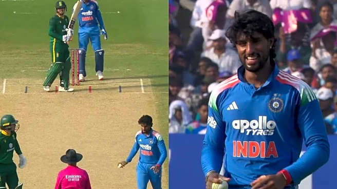IND vs SA 2025: Tilak Varma gives run-out threat to Matthew Breetzke for leaving crease at non-striker's end
