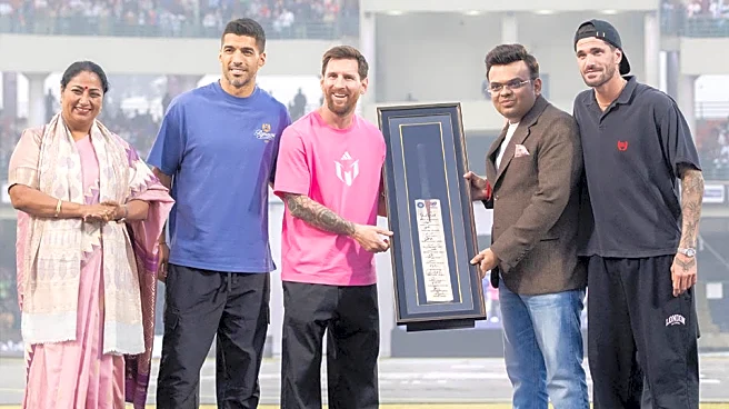Jay Shah greets Lionel Messi, others for G.O.A.T. India Tour in Delhi, presents him India jersey