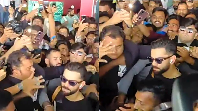 IND vs NZ 2026: Virat Kohli’s arrival in Vadodara sparks fan frenzy in airport