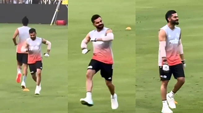[WATCH] Virat Kohli playfully mocks Arshdeep Singh’s run-up during India training session