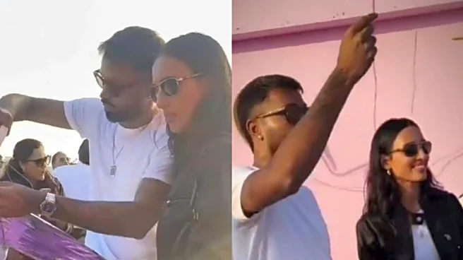 [WATCH] Hardik Pandya flies kites with girlfriend Mahieka Sharma on Makar Sankranti