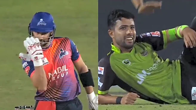 [WATCH] BPL 2025-26: Sahibzada Farhan teases Ruyel Miah with 'you can't see me' gesture, bowler responds with Chahal-like celebration after dismiss...