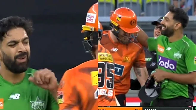 [WATCH] BBL 2025-26: Haris Rauf, Finn Allen get involved in comical shove, video goes viral