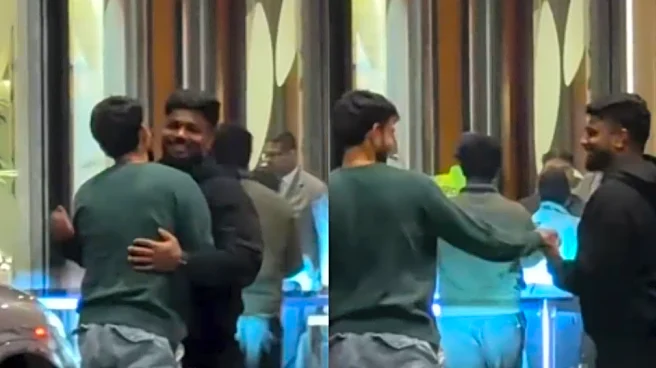 [WATCH] IND vs NZ 2026: Jitesh Sharma hugs Sanju Samson, greets teammates in Nagpur