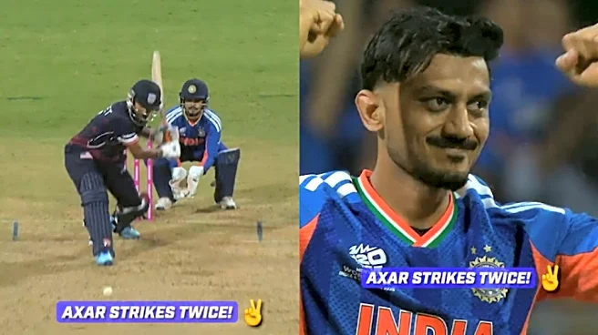 Video of the Day: T20 World Cup 2026 - Axar Patel derails USA's chase with back-to-back wickets
