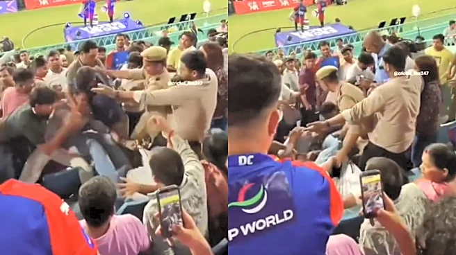 [Watch] Spectators get into heated brawl amid LSG vs DC clash