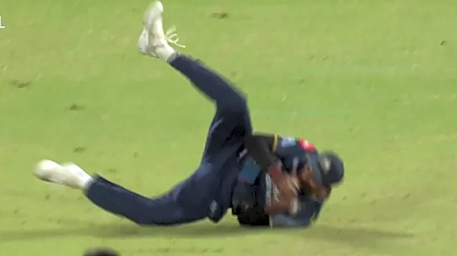 IPL 2026: Video of the Day - Sudharsan's tumbling stunner sends back Rana in Rashid's double-wicket over