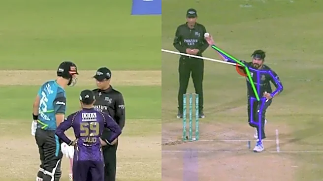 [WATCH] PSL 2026: Daryl Mitchell pulls out twice during Usman Tariq's bowling pause, umpire intervenes
