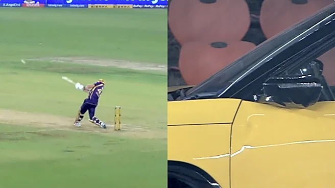 [WATCH] Cameron Green dents car with huge six in GT vs KKR, maker to donate INR 5 lakh