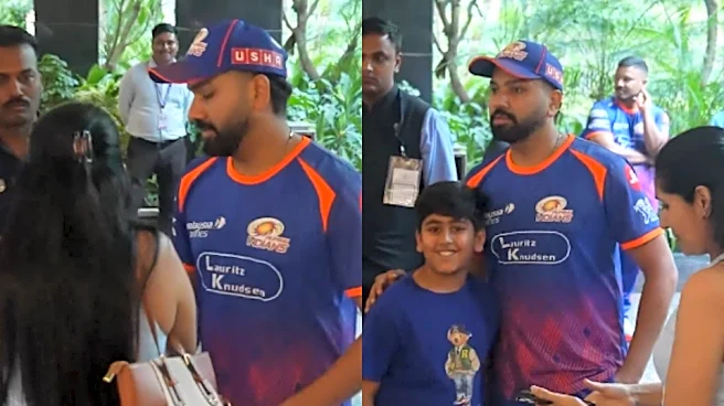 [WATCH] IPL 2026: Female fan goes the distance to click selfie with Rohit Sharma