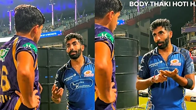 [WATCH] Jasprit Bumrah shares valuable bowling tips with Kartik Tyagi after KKR vs MI