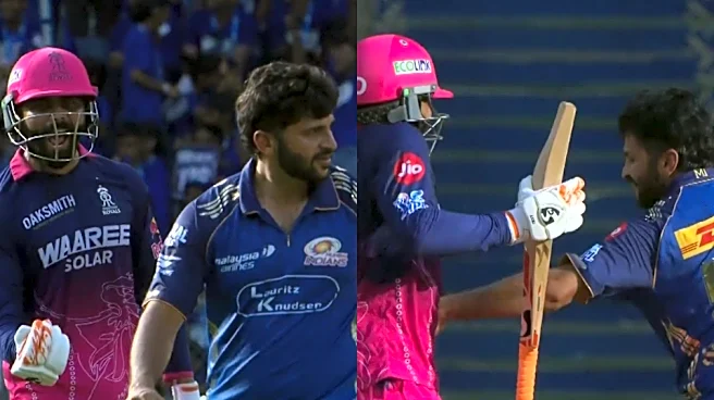 [WATCH] Ravindra Jadeja and Shardul Thakur lift mood with friendly on-field banter during MI vs RR