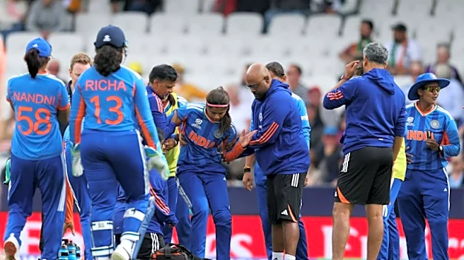Women's T20 World Cup 2026: Shreyanka Patil stretchered off the field after twisting her ankle