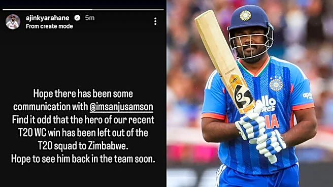 ‘Find it odd that the hero of our…’ - Ajinkya Rahane questions Sanju Samson’s snub for Zimbabwe T20Is
