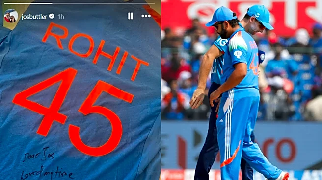 'Will treasure this' - Jos Buttler receives Rohit Sharma's signed jersey