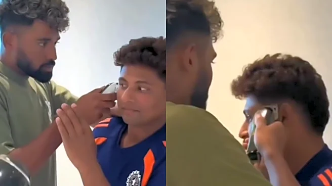 Watch: Mohammed Siraj styles Sarfaraz Khan with new haircut ahead of SL vs IND Test series