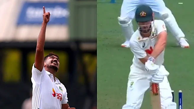 [WATCH] Taskin Ahmed bowls Beau Webster with a delivery that seams away to hit the stumps
