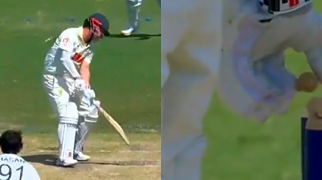 [WATCH] Travis Head replaces bails after being bowled by Hasan Mahmud in Darwin Test