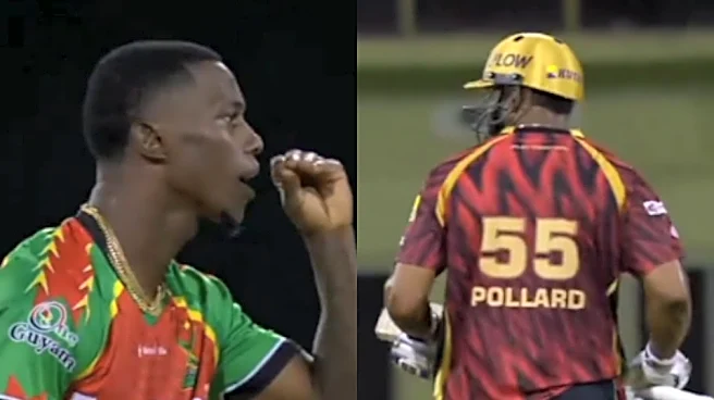 ‘Keep blabbering’ - Shamar Joseph’s fiery exchange with Kieron Pollard steals the show in CPL