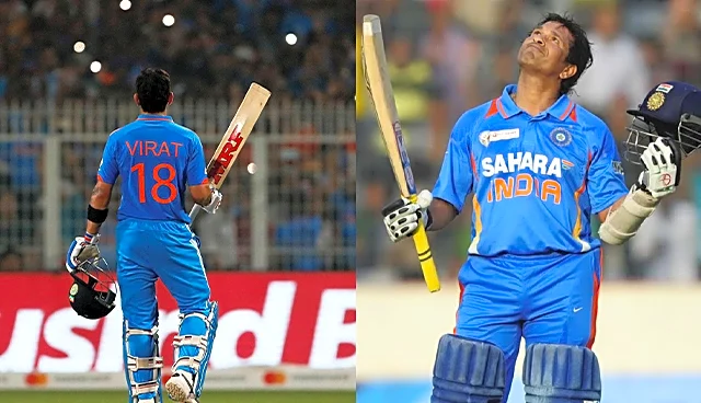 How far is Virat Kohli from Sachin Tendulkar's all-time record?