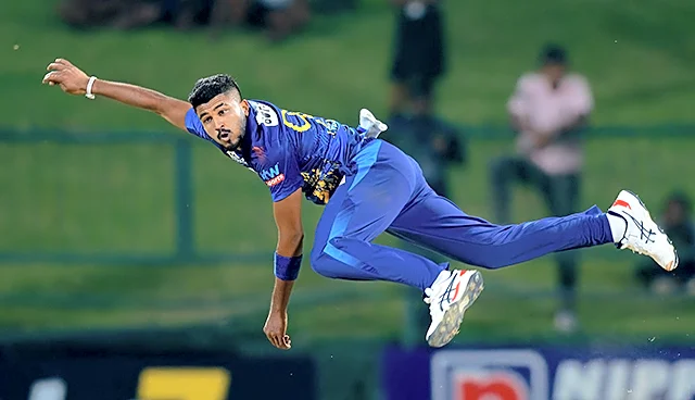 Dilshan Madushanka's career-best 5 for 34 fires Sri Lanka into Tri-series final with eight-wicket rout of Pakistan