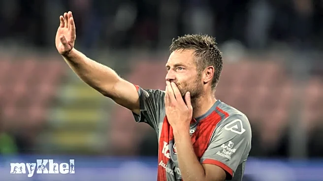 Jamie Vardy Celebrates Scoring His First Goal For Cremonese In Serie A