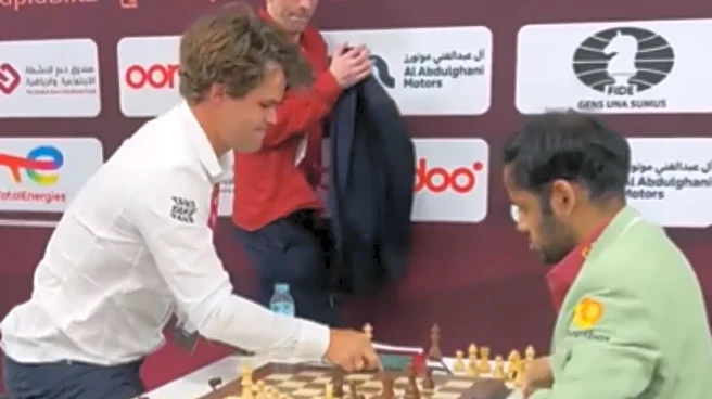 Watch: Magnus Carlsen Slams Table in frustration as Arjun Erigaisi beats him in Blitz Championship