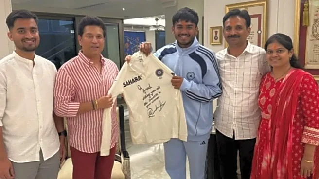 Sachin Tendulkar Gifts Final Test Jersey to U-19 Captain Ayush Mhatre