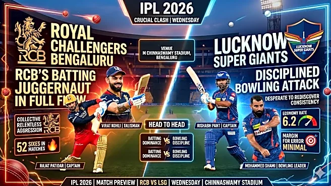 RCB vs LSG IPL 2026: Preview, Head-To-Head Record; Run-Machine RCB Eye Another 200+ as LSG Seek Batting Revival