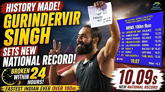 Gurindervir Singh Smashes 100m National Record With Historic 10.09s Sprint at Federation Cup 2026, Qualifies For CWG 2026
