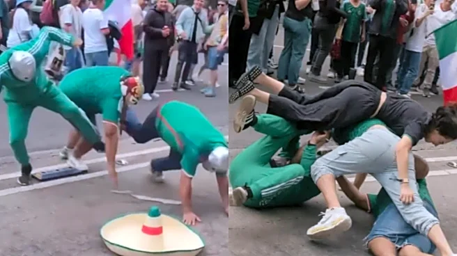 FIFA World Cup 2026 Viral Video: South Korean Woman Slams Three Mexican Fans on the Street in Hilarious Fight!