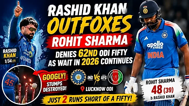 IND vs AFG: Rashid Khan's Magic Ends Rohit Sharma's Charge as Hitman's Wait for ODI Fifty Continues