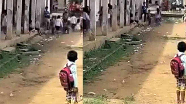 Watch: Scared Kids Cry, Run Away After Spotting White Woman In Laos School