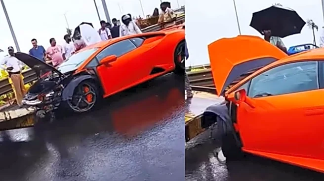 Caught On Cam: Lamborghini Loses Control, Crashes Into Divider On Mumbai Road
