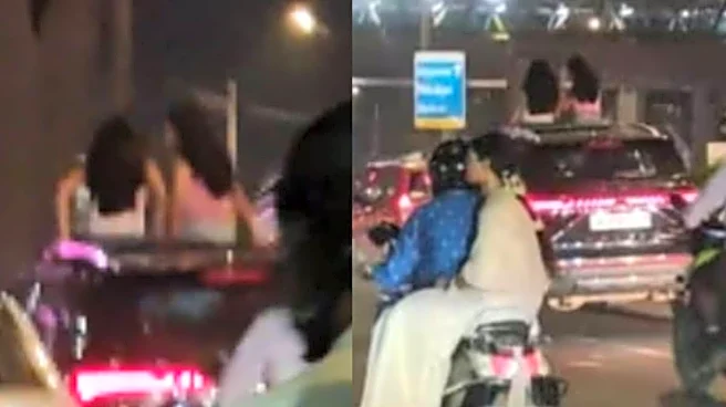 Women Spotted Sitting On Sunroof Of Moving SUV In Mumbai, Video Sparks Debate