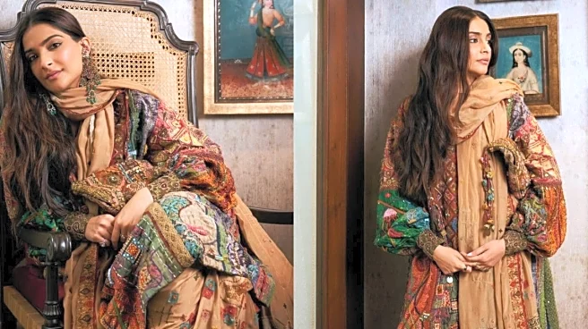 Sonam Kapoor Celebrates Diwali In A Handcrafted Patchwork Rimple & Harpreet Ensemble