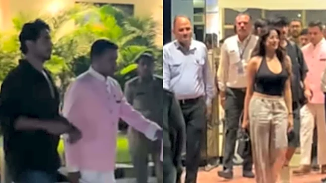 Janhvi Kapoor, Aryan Khan Touch Down In Jamnagar For Isha And Akash Ambani’s Birthday Celebrations