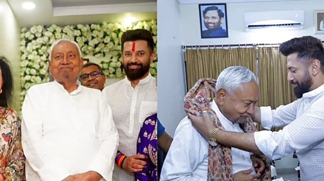 Nitish Kumar Visits Chirag Paswan’s House For Chhath Ritual In Show Of Unity Amid Bihar Polls