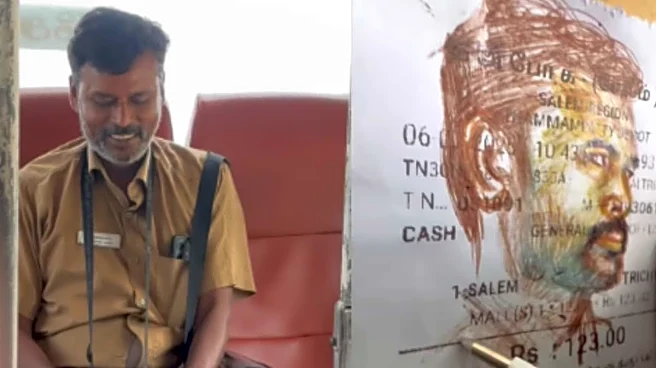 Tamil Nadu Man Surprises Bus Conductor With Sketch On Ticket, His Priceless Reaction Has Kantara Chapter 1 Actress ‘Sobbing’