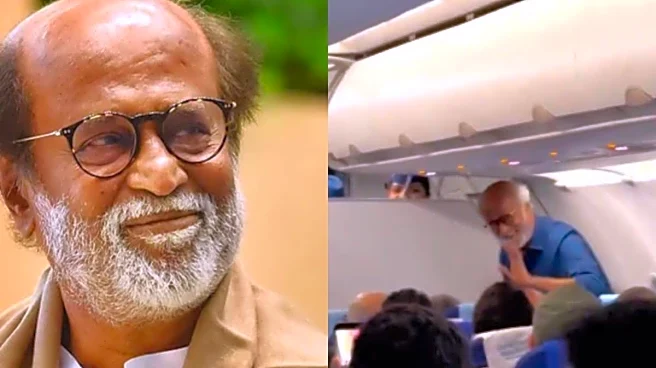 Superstar Rajinikanth Travels in Economy Class, Greets Fans Onboard; Video Goes Viral