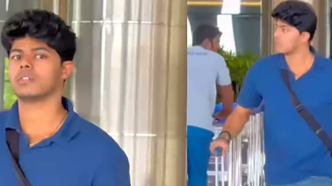 Thalapathy Vijay’s Son Jason Sanjay Makes Rare Solo Appearance At Hyderabad Airport