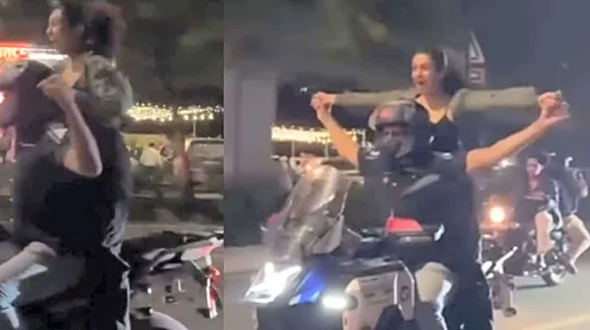 Tiku Talsania, Manasi Parekh Perform Dangerous ‘Titanic Pose’ Bike Stunt To Promote Film Misri: ‘Stupidity In 4K’ | Video