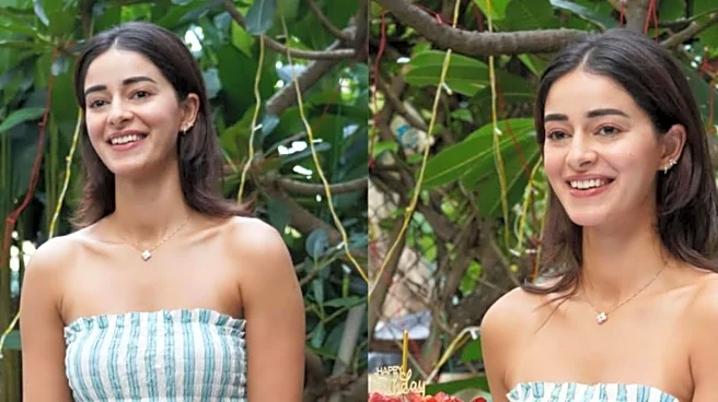 Ananya Panday Celebrates Her 27th Birthday In The PDKF Store’s Striped Abu Dress