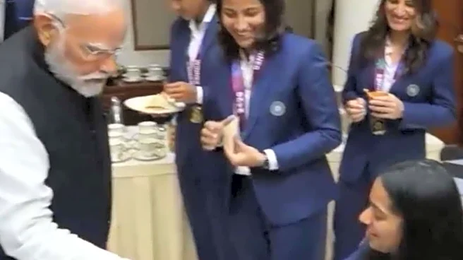 Prime Minister Narendra Modi Personally Serves Food To Wheelchair Bound Pratika Rawal | Watch