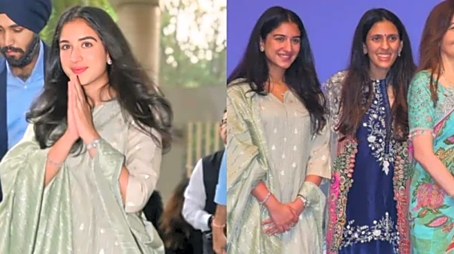 Radhika Merchant Redefines Power Dressing In A Minimal Mint Suit At NSE Event