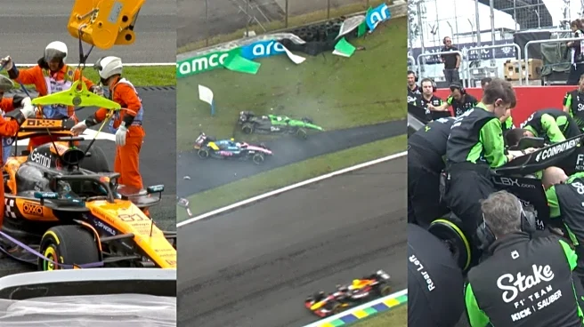 Oscar Piastri Crashes Out in Sao Paulo! Three Cars Spin Off In Brazilian Sprint Mayhem | WATCH
