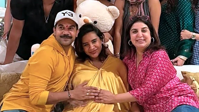 Rajkummar Rao And Patralekhaa Twin In Yellow, Farah Khan Drops Unseen Baby Shower Photos